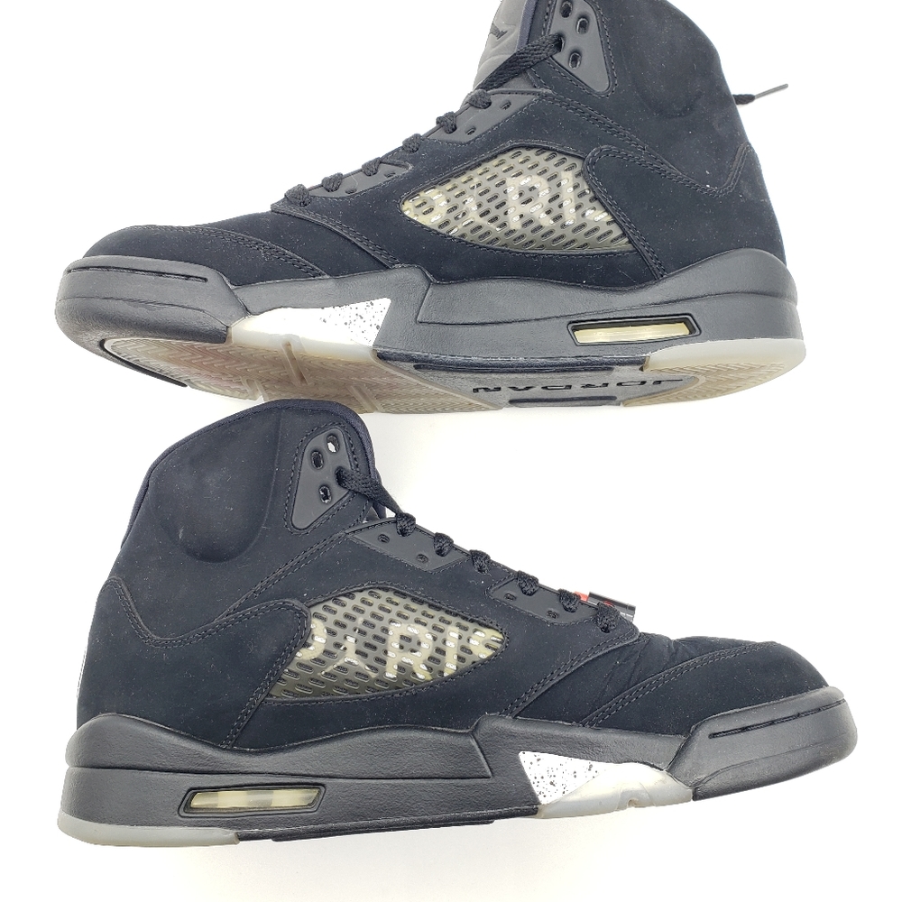 JORDAN RETRO V 5 BCFC PARIS SAINT GERMAIN BLACK METALLIC FIRE RED SUPREME SZ 10 - Picture 9 of 10
